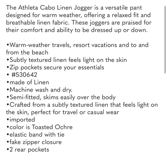 Athlete Cabo Linen Jogger in Toasted Ochre - Picture 3 of 9